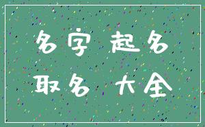 名字 起名_取名 大全