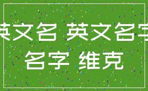 英文名 英文名字_名字 维克