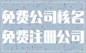免费公司核名_免费注册公司