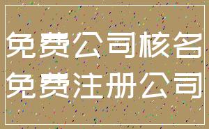 免费公司核名_免费注册公司