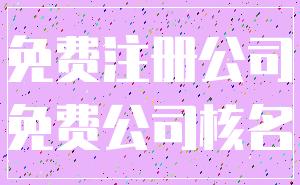 免费注册公司_免费公司核名