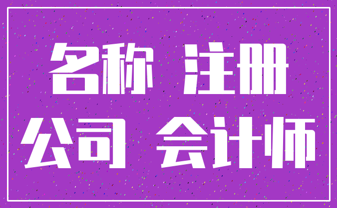 名称 注册_公司 会计师