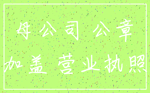 母公司 公章_加盖 营业执照