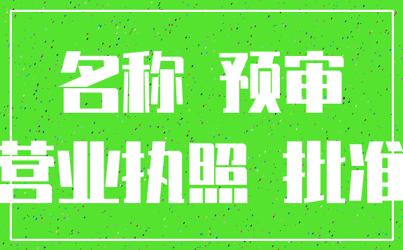 名称 预审_营业执照 批准