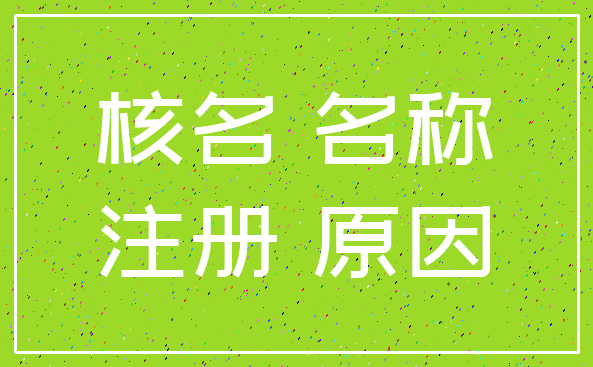 核名 名称_注册 原因