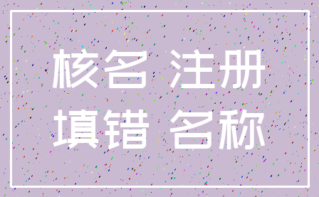 核名 注册_填错 名称