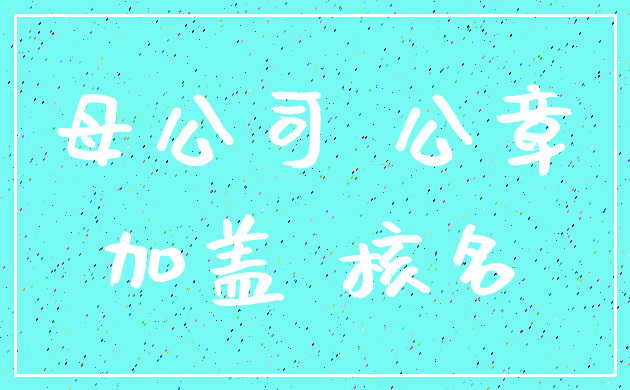 母公司 公章_加盖 核名