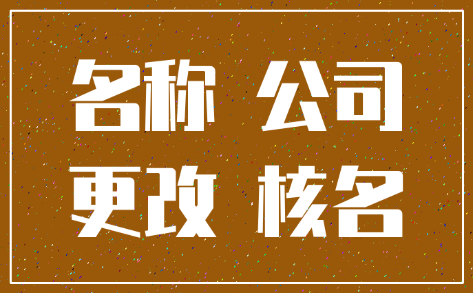 名称 公司_更改 核名