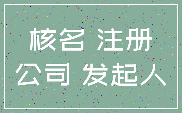 核名 注册_公司 发起人