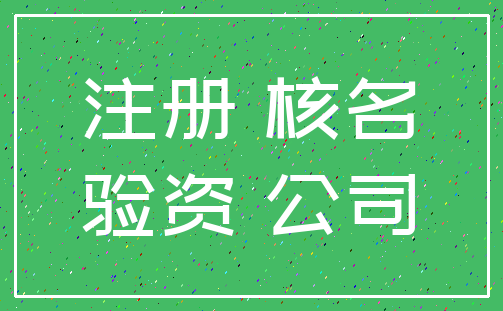 注册 核名_验资 公司