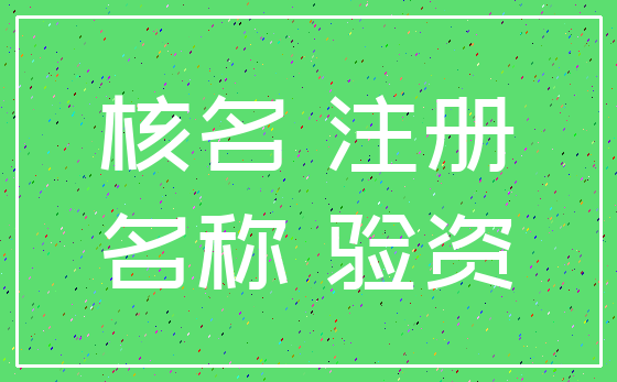 核名 注册_名称 验资