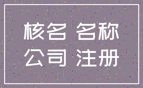 核名 名称_公司 注册