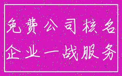 免费公司核名_企业一战服务