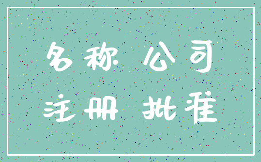 名称 公司_注册 批准