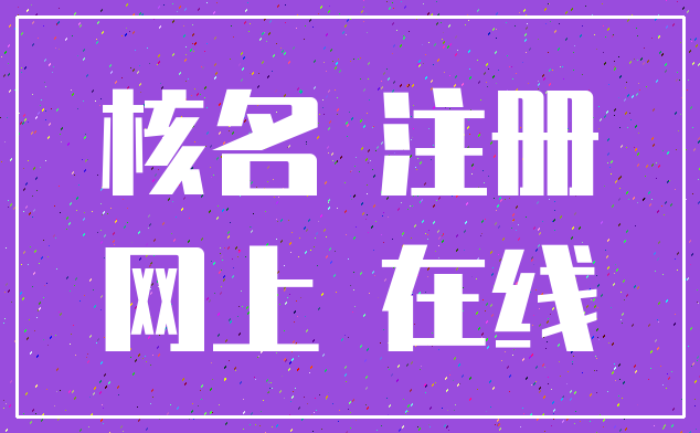 核名 注册_网上 在线