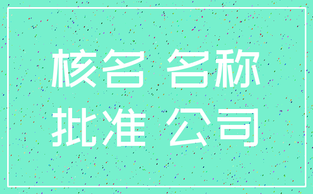 核名 名称_批准 公司