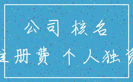 公司 核名_注册费 个人独资
