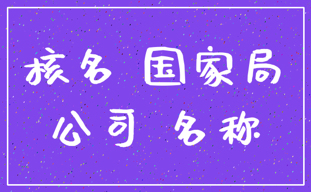 核名 国家局_公司 名称
