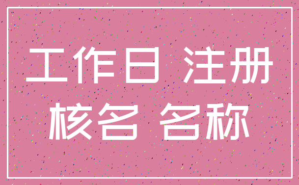 工作日 注册_核名 名称