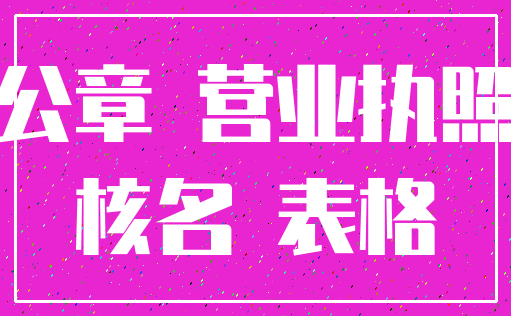 公章 营业执照_核名 表格