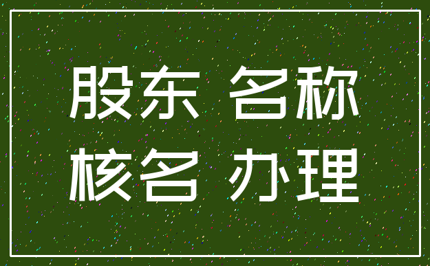 股东 名称_核名 办理