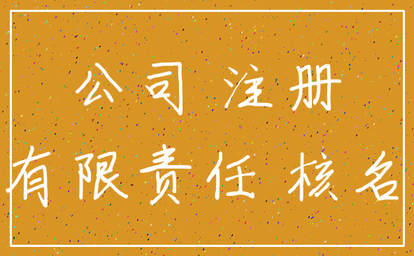 公司 注册_有限责任 核名