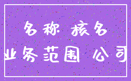 名称 核名_业务范围 公司