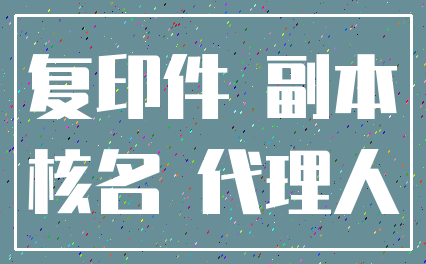 复印件 副本_核名 代理人