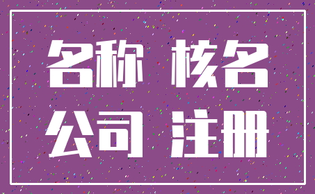 名称 核名_公司 注册