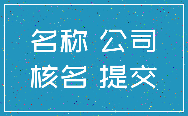名称 公司_核名 提交