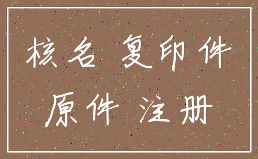 核名 复印件_原件 注册