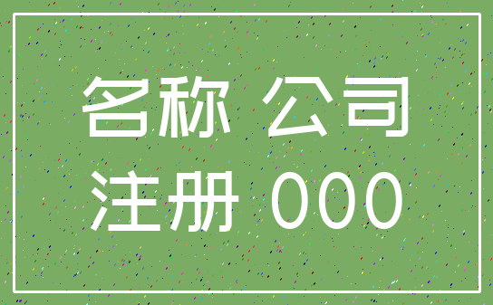 名称 公司_注册 000