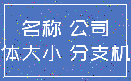 名称 公司_字体大小 分支机构