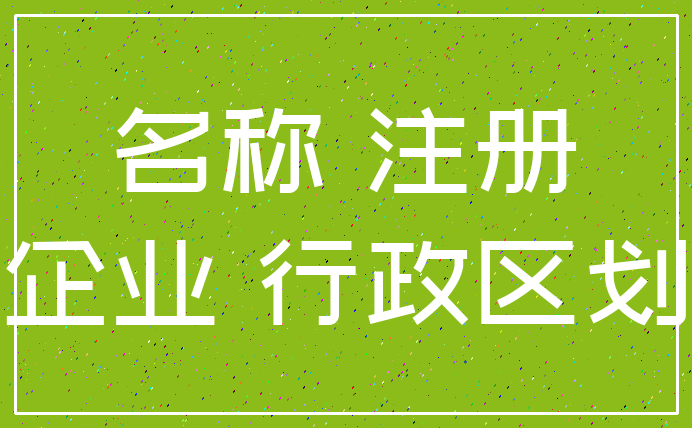 名称 注册_企业 行政区划