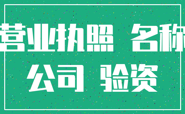 营业执照 名称_公司 验资