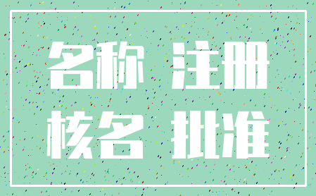名称 注册_核名 批准