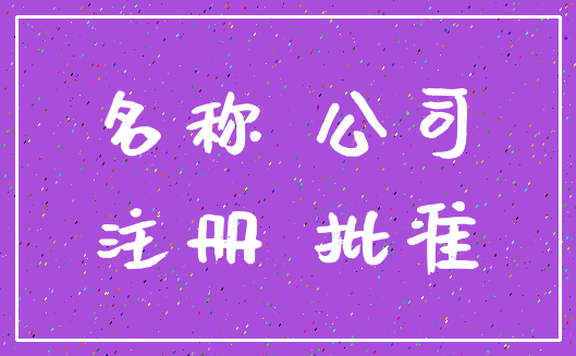 名称 公司_注册 批准