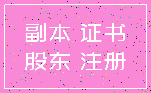 副本 证书_股东 注册