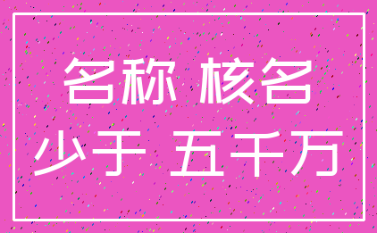 名称 核名_少于 五千万
