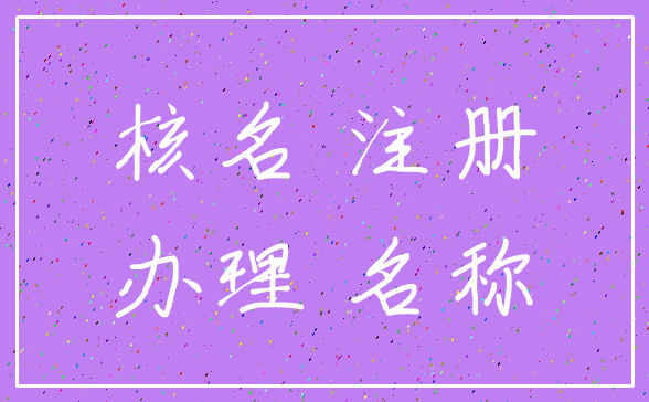 核名 注册_办理 名称