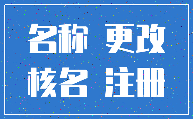 名称 更改_核名 注册