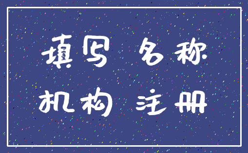 填写 名称_机构 注册