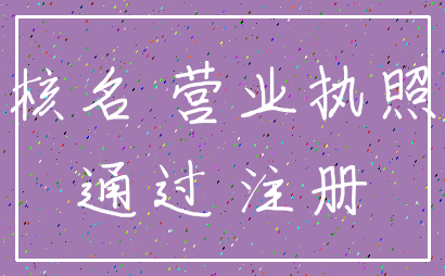 核名 营业执照_通过 注册