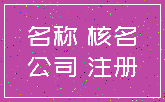 名称 核名_公司 注册