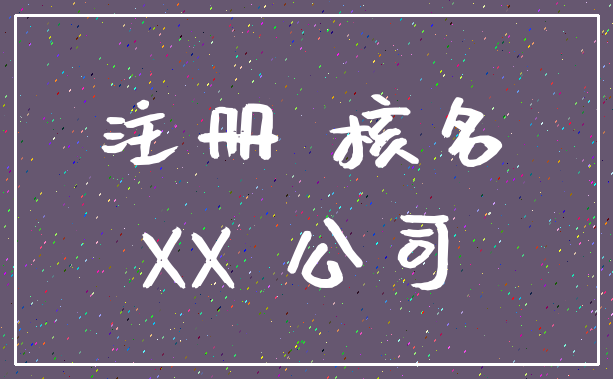 注册 核名_XX 公司