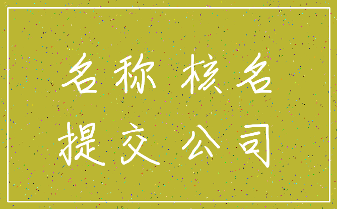 名称 核名_提交 公司
