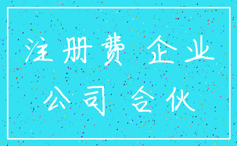注册费 企业_公司 合伙
