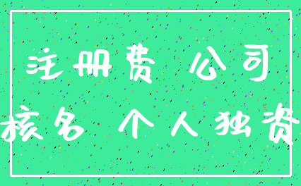 注册费 公司_核名 个人独资