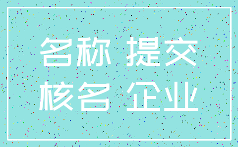 名称 提交_核名 企业