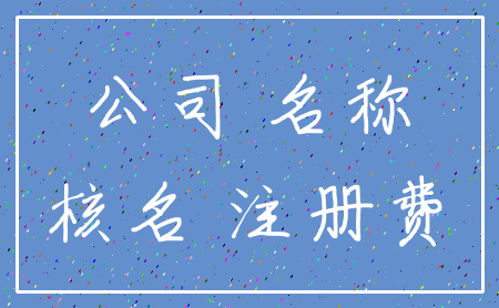 公司 名称_核名 注册费